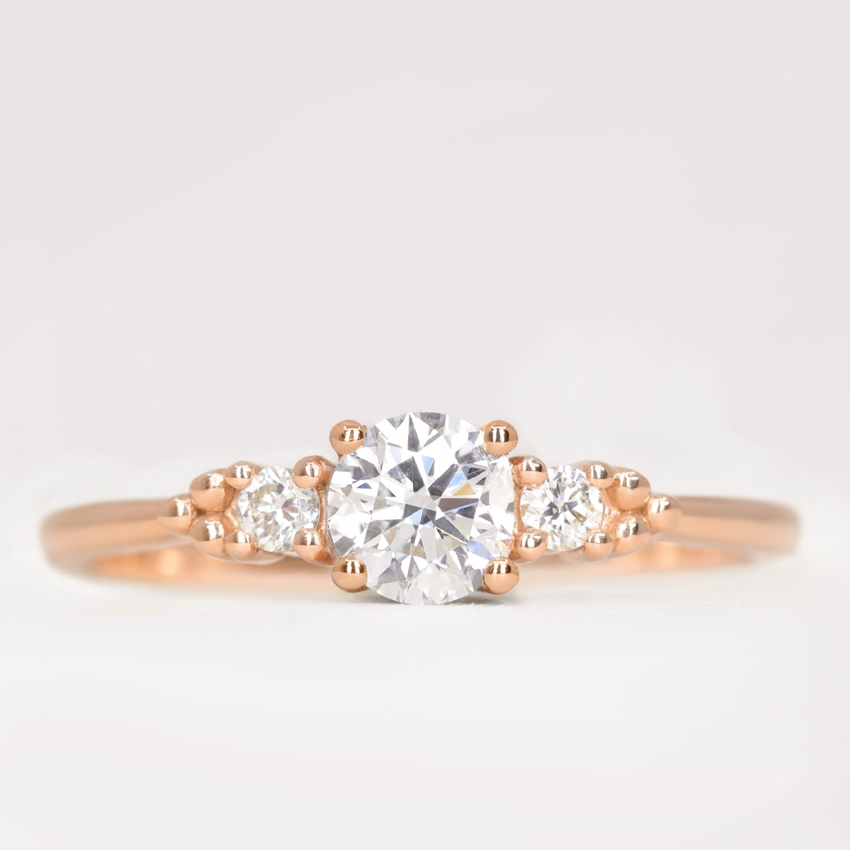 Natalia - Round Brilliant Cut Lab Grown Diamond Trilogy Made-to-Order Engagement Ring