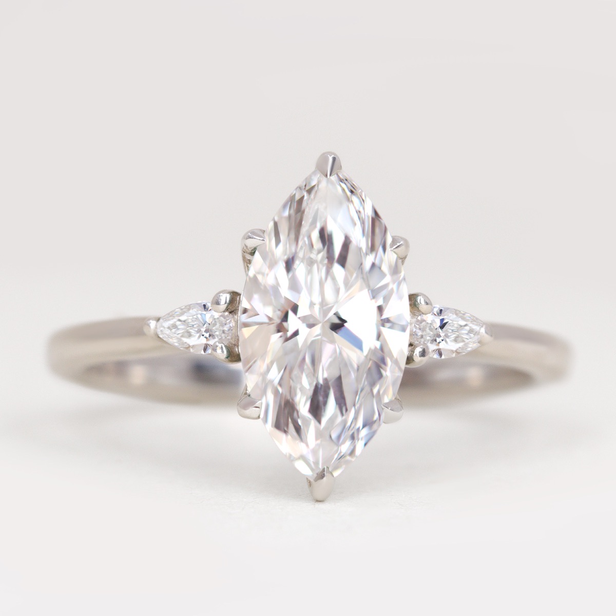 Elspeth - Marquise Cut Lab Grown Diamond Trilogy Made-to-Order Engagement Ring
